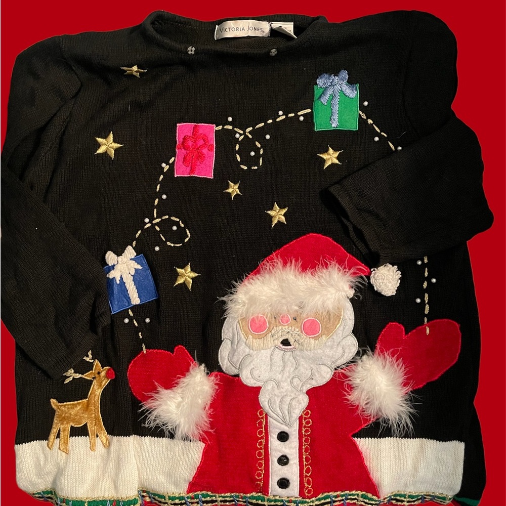 Christmas Sweater. Victoria Jones. Size medium. Worn once.